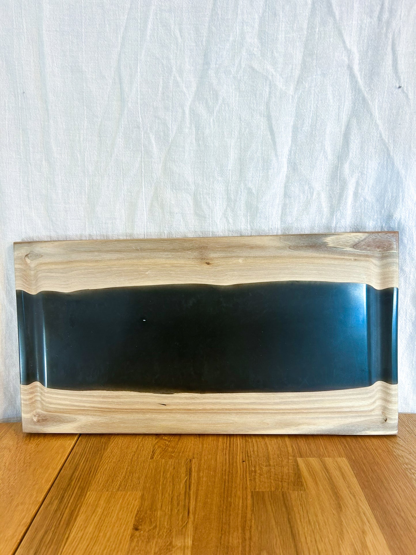 Black Resin River in Walnut Charcuterie Board