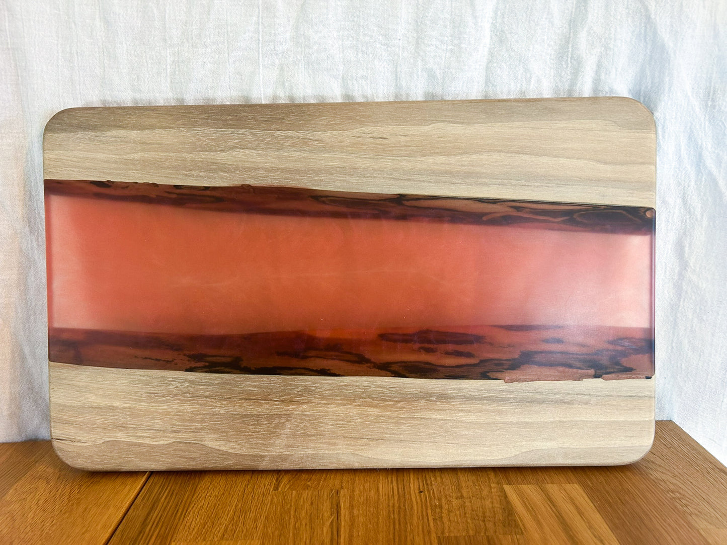 Red Resin River in Walnut Wood Charcuterie Board