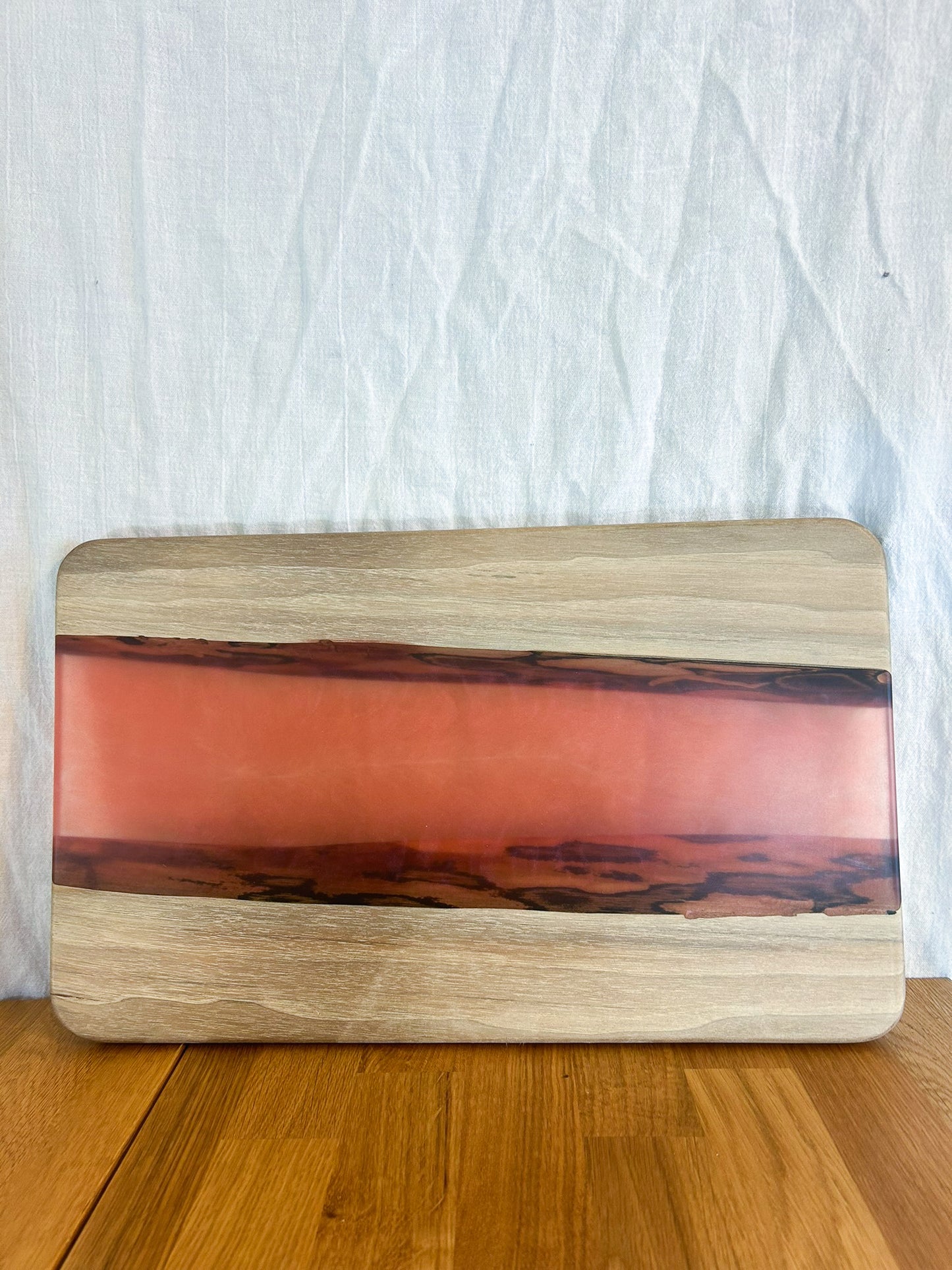 Red Resin River in Walnut Wood Charcuterie Board