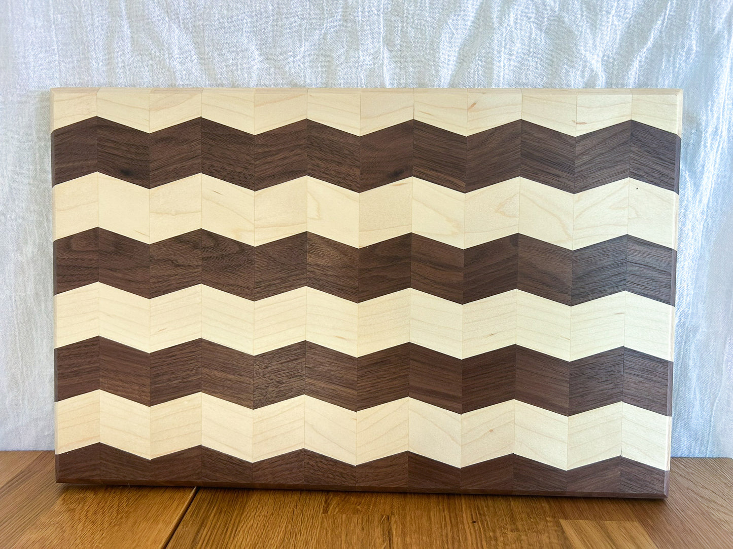 Walnut and Maple Chevron Charcuterie Board