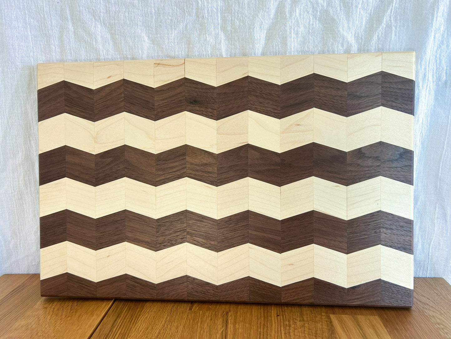 Walnut and Maple Chevron Charcuterie Board